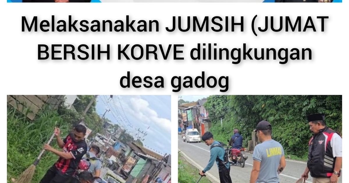 Bhabinkamtibmas Desa Gadog Giat Jumat Bersih Dan Korve Sekitaran Desa Gadog Bersama Warga Dan Berikan Himbauan Kamtibmas