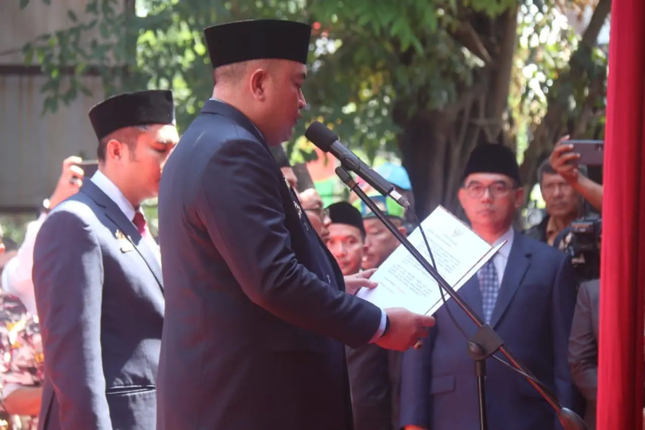 Bupati Bogor Lantik Tiga Pejabat Pimpinan Tinggi Pratama Di Alun-Alun Kecamatan Jonggol